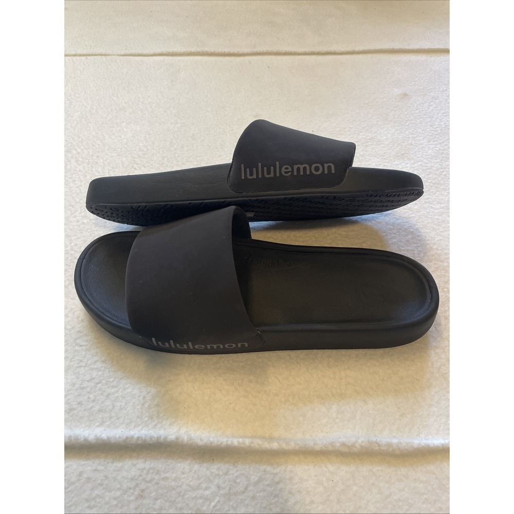 Lululemon Restfeel Slides Mens 12 Black Slip On Beach Gym Shower Resort Sandals